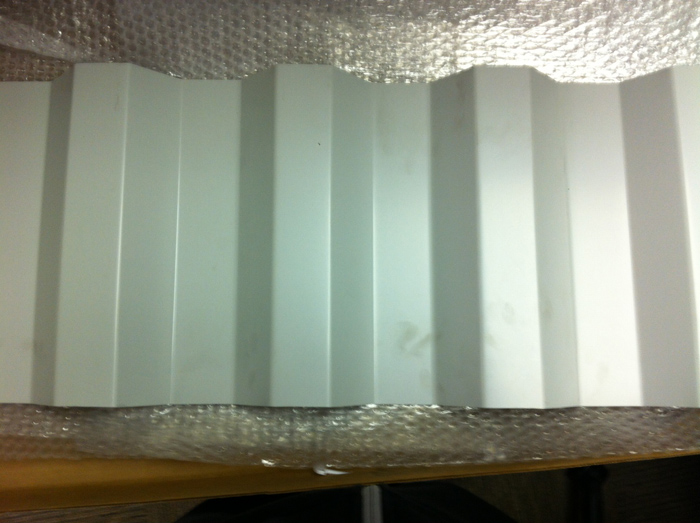 Peaks &amp; valleys are each about 2" with angled slopes.
