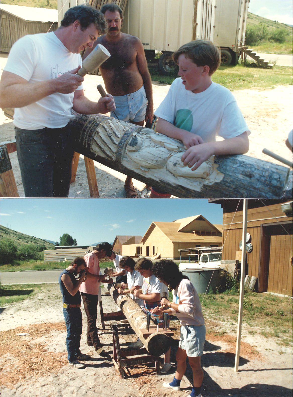 Noel Weber, Noel Jr., Bill Hueg : Zank, Vicki, and the carvers.