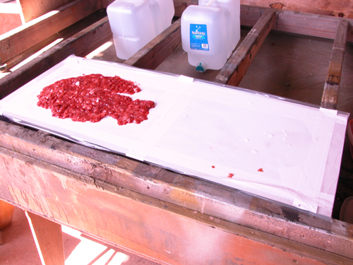 First I'm doing a Mica/acid emboss for the center of the Colt logo.